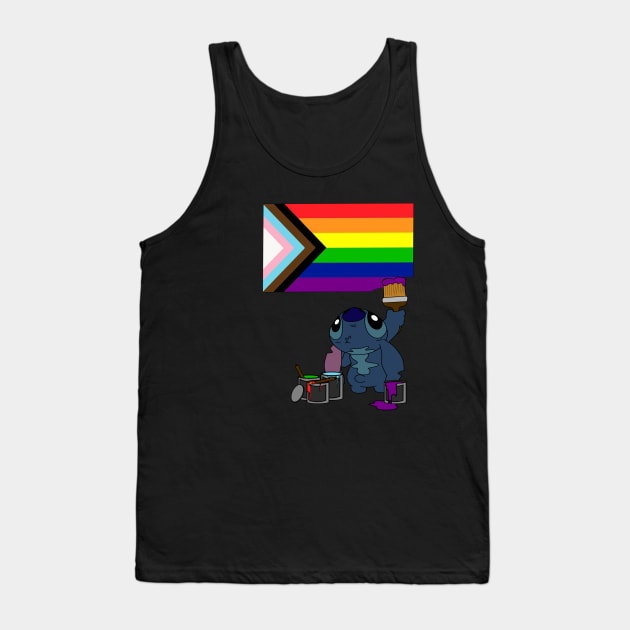 Stitch paintig Pride Flag Tank Top by KadyBeam